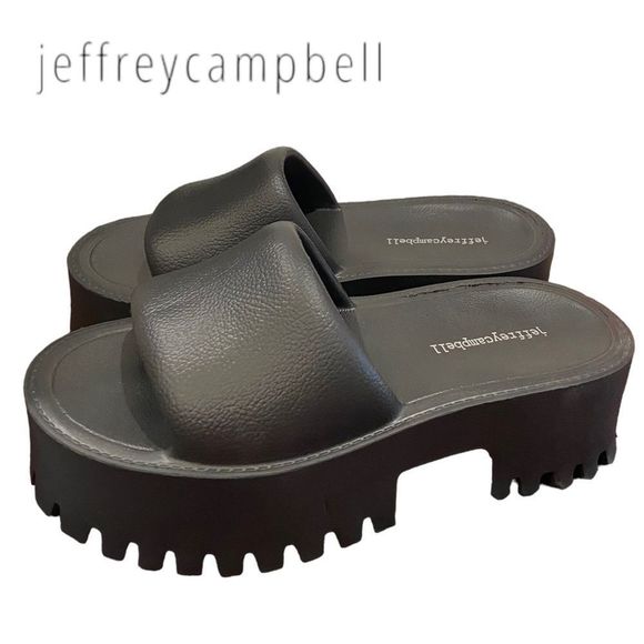 Jeffrey Campbell Black Platform Sandals - Picture 1 of 7